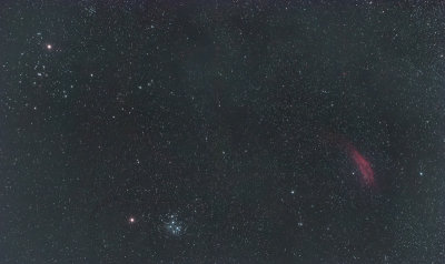 A wider view of the Mars and Pleiades Conjunction