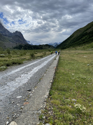 Walking on a road