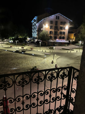 Early Morning view of the square in Chamonix