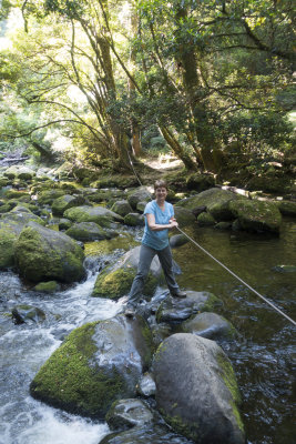 Cable to assist the stream crossing