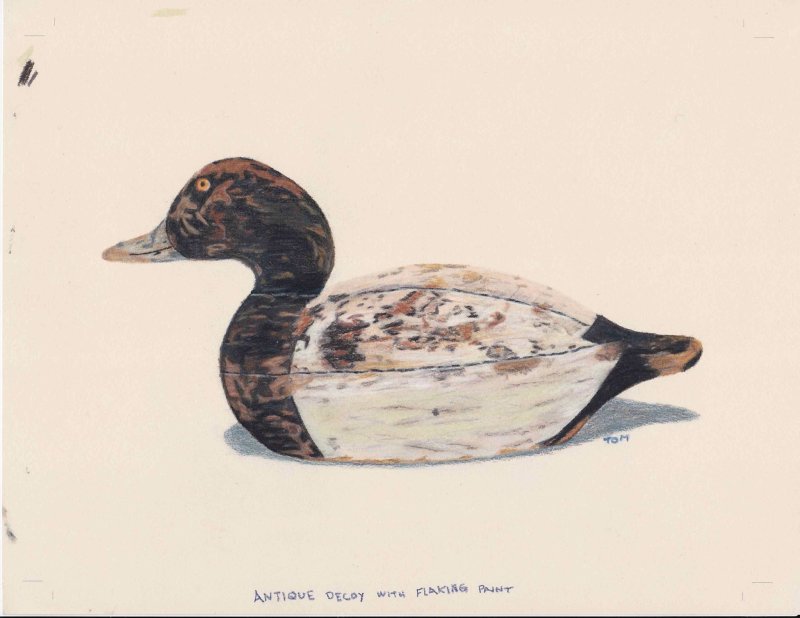 Antique Duck Decoy (left)