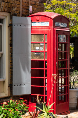 Old fashioned phone booth of the British design