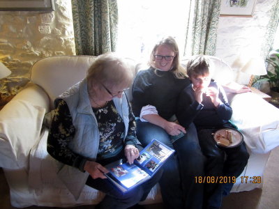 Nan, Kate and Douglas read