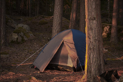The tent in the last sunlight - tältet i det sista solsljuset