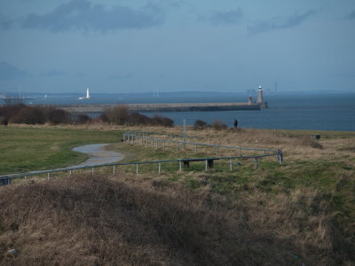 Looking towards St Mary's Lighthouse from Souter Lighthouse