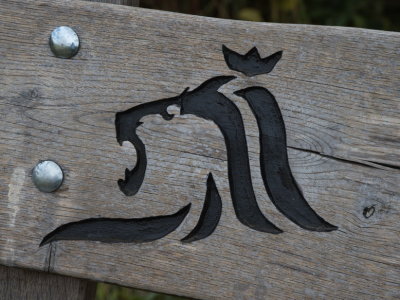 Emblem on Luxembourg city bench