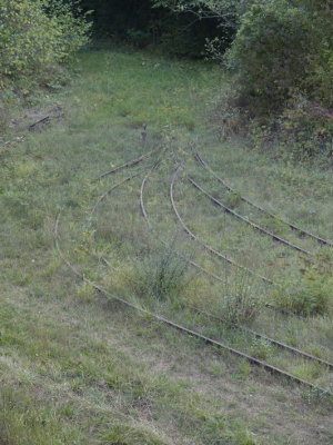 Abandoned narrow gauge mining tracks