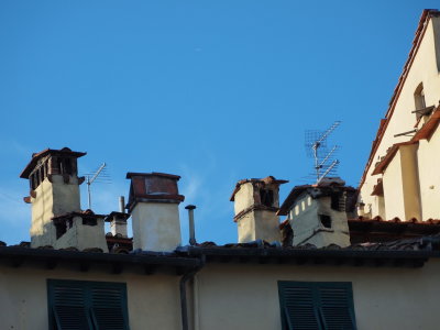 Chimneys on houses along the Anfiteatro