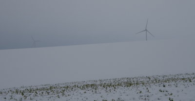 Inclined lines with windmills