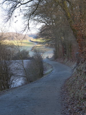 Path covered in hoarfrost