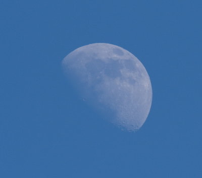 The Moon on a bright sunny day