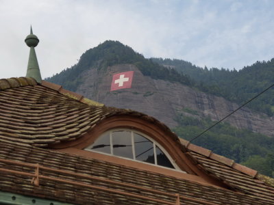 Looking up towards Rigi from Vitznau pier