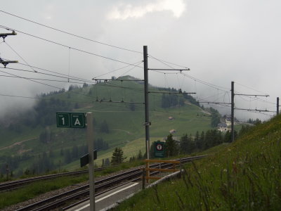 Waiting for the last train of the day down to Vitznau