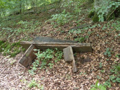 Collapsed bench