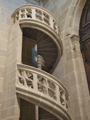 Stairs leading up to the triforium or gallery at Autun cathedral