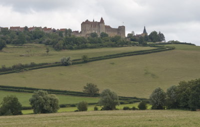 The castle and adjoining village perched n a hill