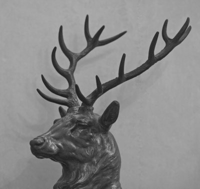 Stag cast in bronze BW