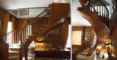 Inside Villa Balbianello - freestanding staircase