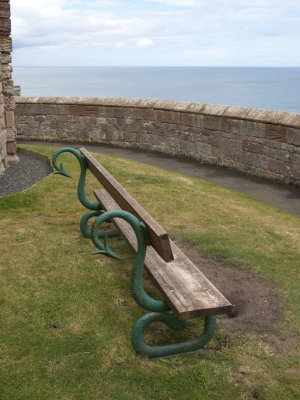 Bamburgh Castle serpent bench