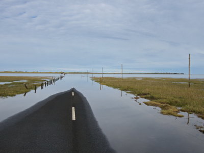 Submerged causeway to Holy Island