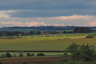 Sun setting over the Cheviot Hills