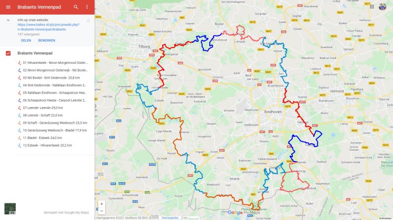 GPS tracks Brabants Vennenpad. Indien er download links onder de foto staan klik op de link anders klik op de foto.