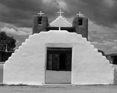 New Church at Taos Pueblo (B/W)