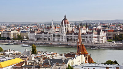 VIEW OF PARLIAMENT BUILDING FROM ST. MATTHIAS