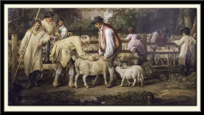 Sheep Salving, 1828 (detail because of reflection)