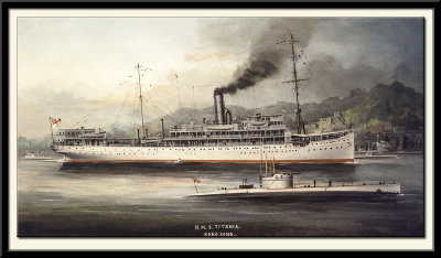 HMS Titania at Hong Kong, 1920