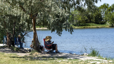 Just relaxing at Bountiful Pond on a Sunday afternoon