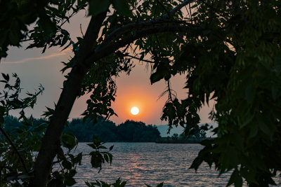 A Smokey sunset at Bountiful Pond.