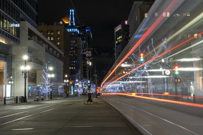 Night time downtown Salt Lake City.