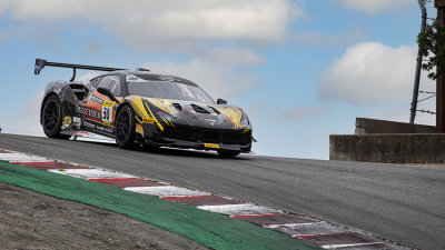 Ferrari F 488 Challenge race car at Laguna Seca Raceway.