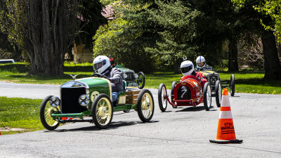 Cyclekarts racing through the streets of Huntsville, Utah 