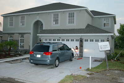 8/11/05 - Front (stone, landscaping, lawn)