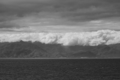 Clouds over the northen mountain range of the island
