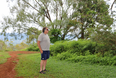 Bob at Belvedere of Taravao (viewpoint)