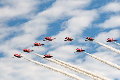 The RAF Red Arrows Aerobatic Team