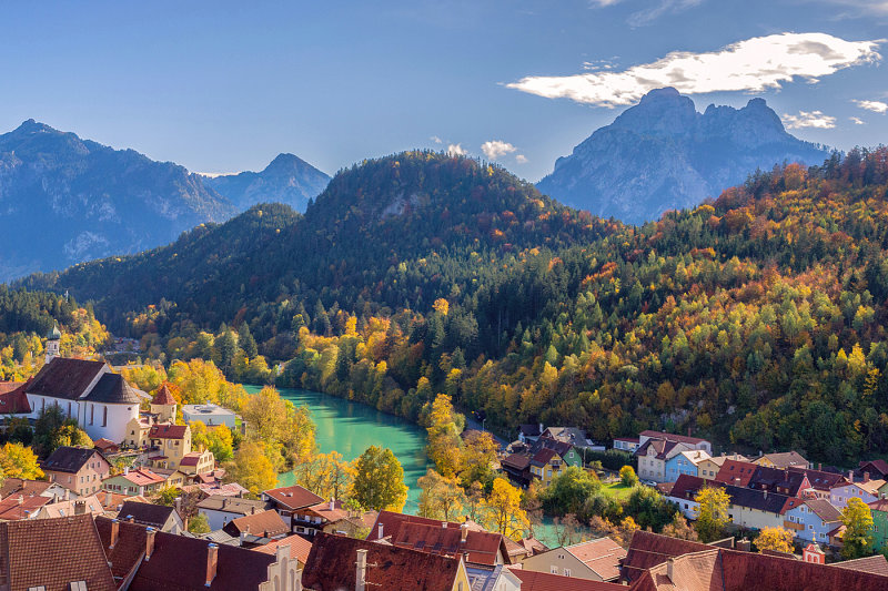 Town of Fssen with the River Lech