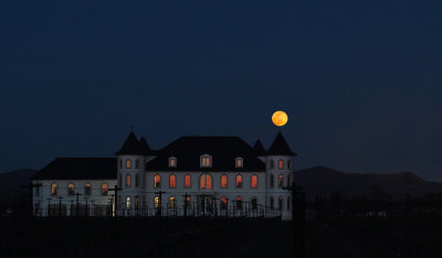 moonrise over chateau