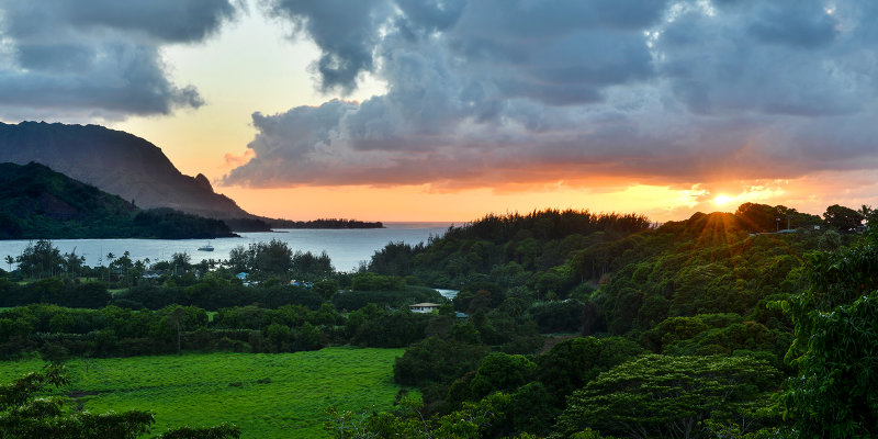 Kauai - Hanalei Outlook Sunset