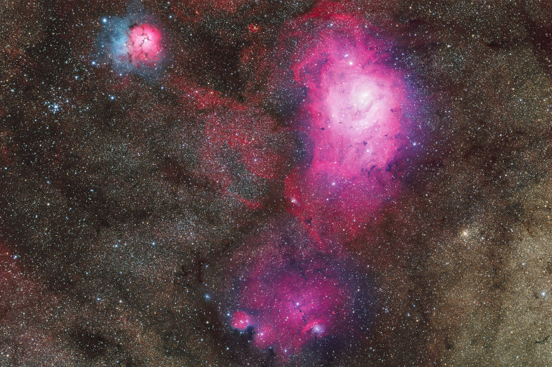 Lagoon and Trifid  Nebulae with synthetic luminance.jpg
