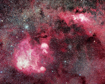 Running Chicken and NGC3576 nebulae