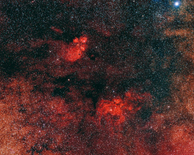 Cats Paw and Lobster Nebulae widefield