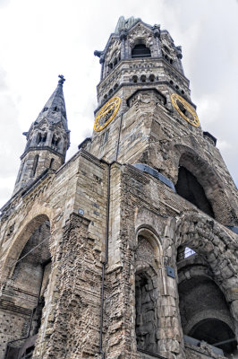 Close-up view of the Kaiser Wilhelm Memorial Church - 2018