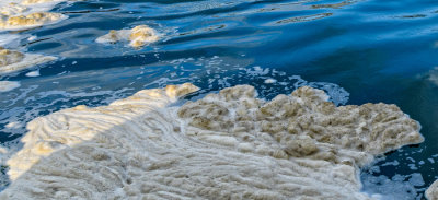 Close-up of the foam