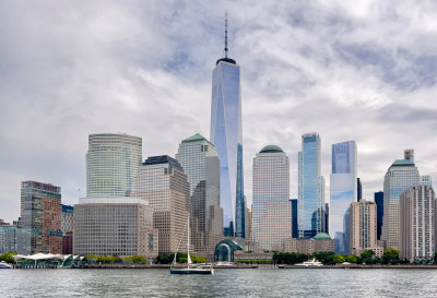 View of the World Trade Center Complex from the Hudson River.