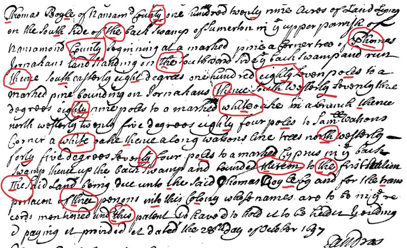 Thomas Boyle of Nansemond Patent 1697