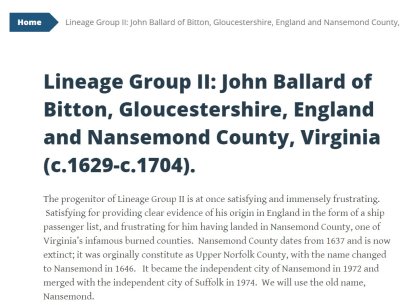 Ballard of Bitton to Nansemond 1659